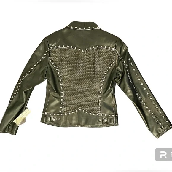 CRIPPLE CREEK Women's Studded Leather Jacket - S
